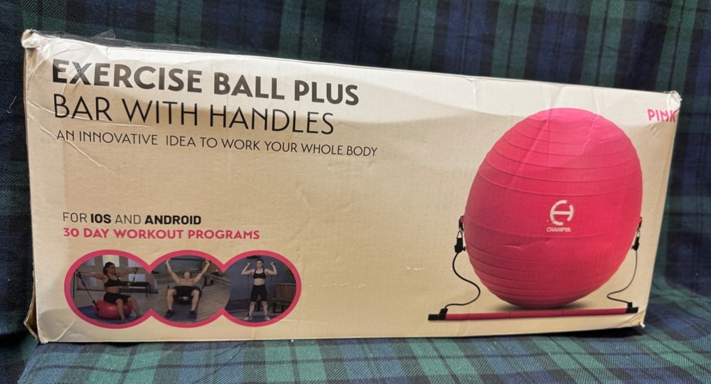 Champya Exercise Ball Plus Bar with Handles