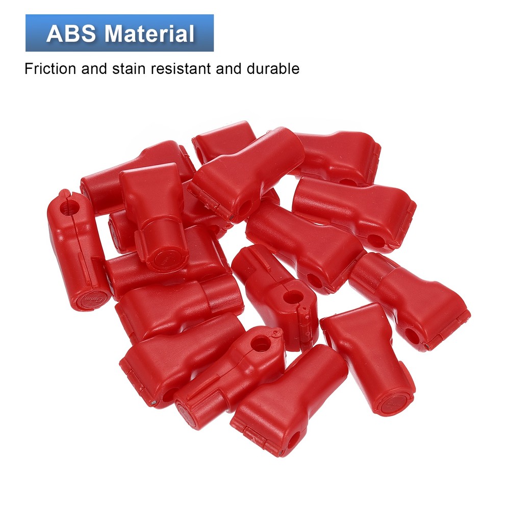 50pcs Peg Hook Locks, 6mm Pegboard Display Hook Stop Locks to Secure Cargo(Red)