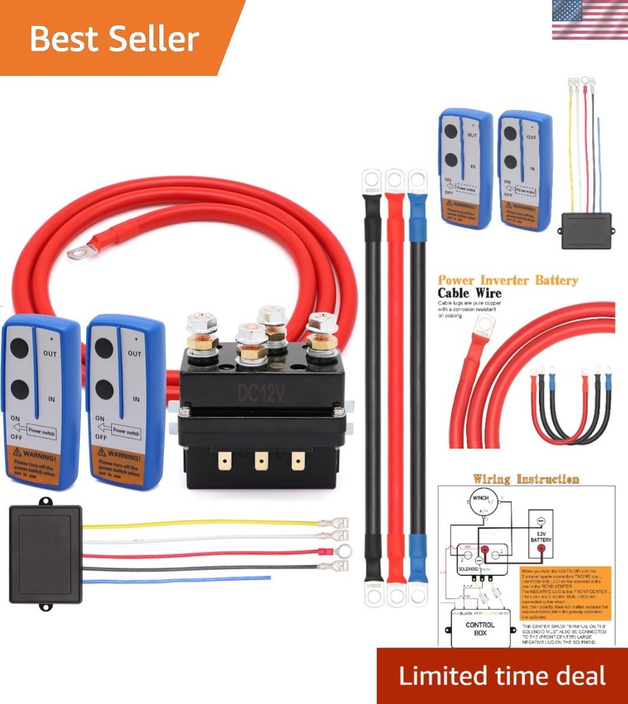 Winch Solenoid Contactor Relay 12V 500A Replacement