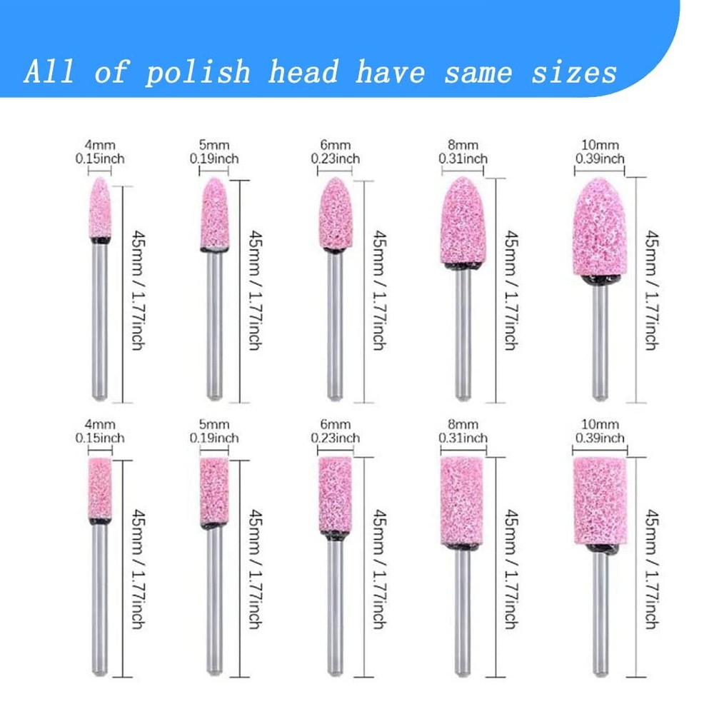 100 Pcs Assorted Shape Polishing Bits Buffing Wheel for Dremel Rotary Drill C...