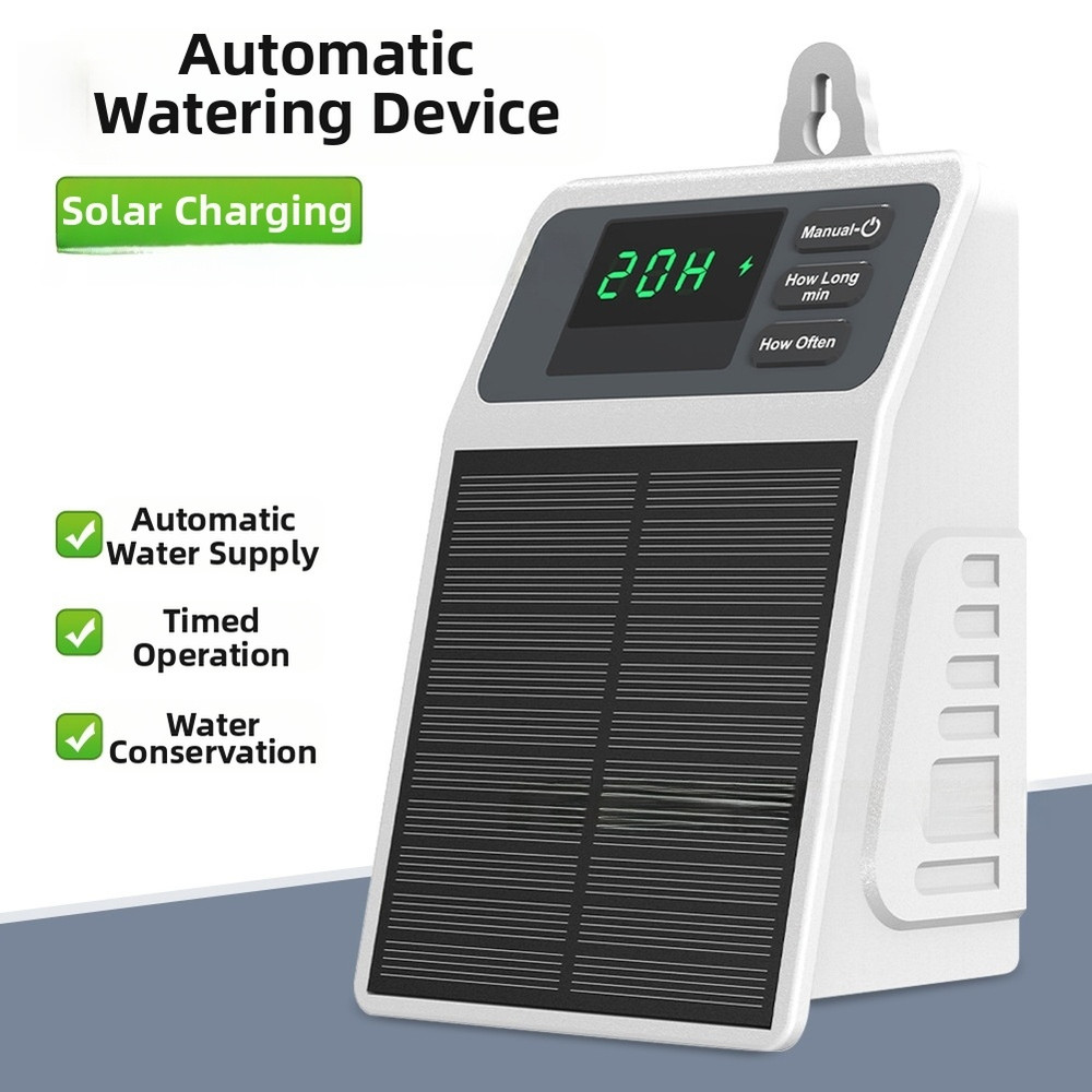 Balcony Friendly Solar Watering System with Adjustable Timer for Potted Plants
