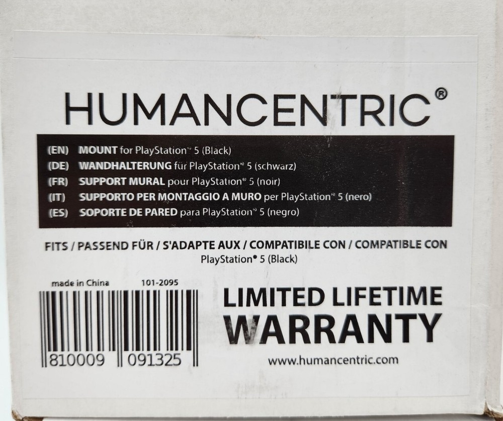 HumanCentric Wall Mount Compatible for Playstation 5- Black