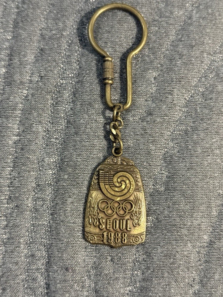 1988 Olympics Seoul Gold Toned Keychain