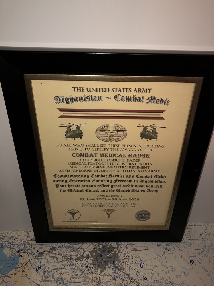 COMBAT MEDIC / CMB - AFGHANISTAN (COMMEMORATIVE ISSUE CERTIFICATE)