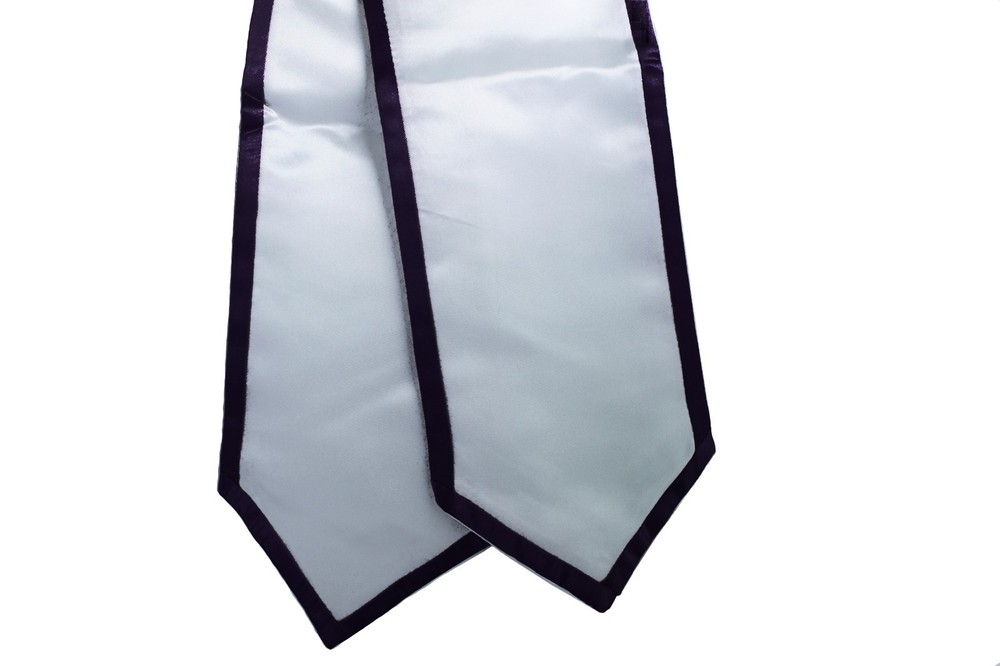 Graduation Stoles 72" Silver w/ Trim
