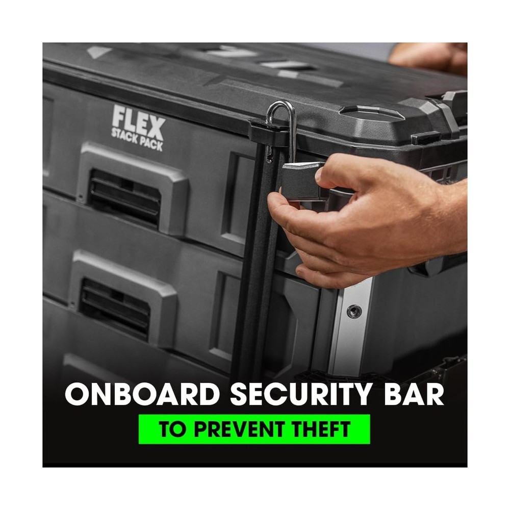 FLEX STACK PACK Storage System 3-Drawer Tool Box - FS1105, Grey/Black
