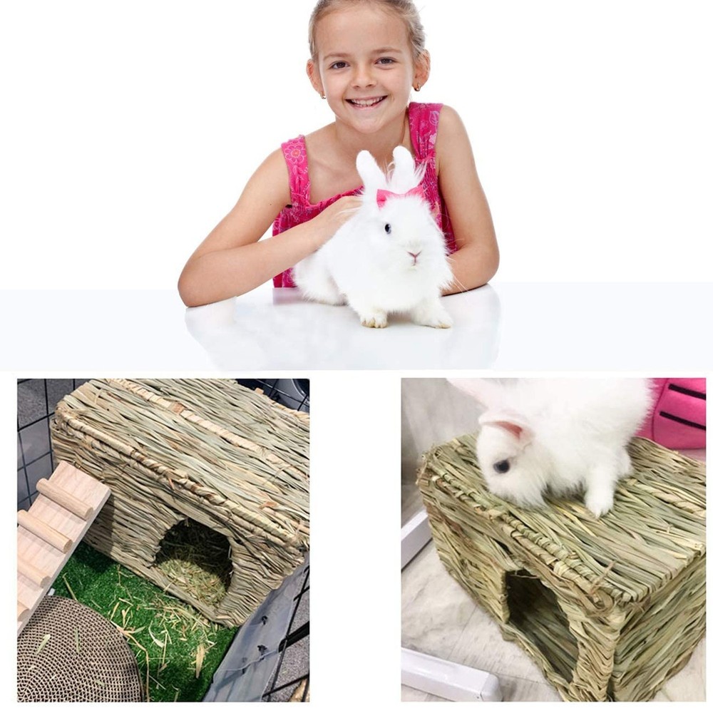 HERCOCCI Extra Large Grass House for Rabbit, Foldable & Comfortable - Small A...