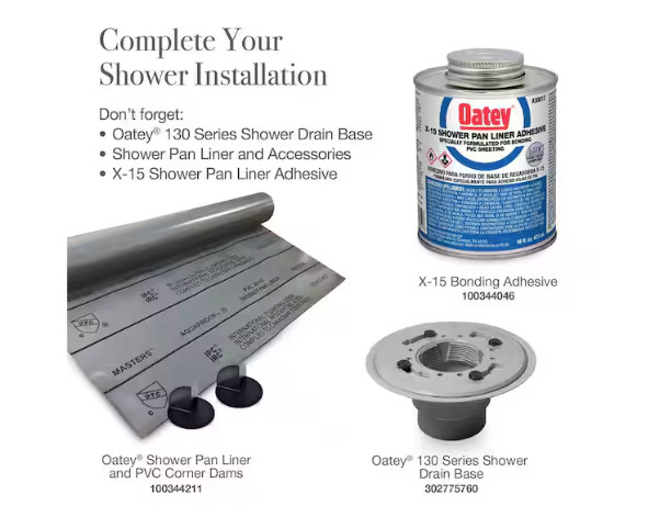 Oatey Designline 36 in. Stainless Steel Linear Shower Drain with Square Pattern