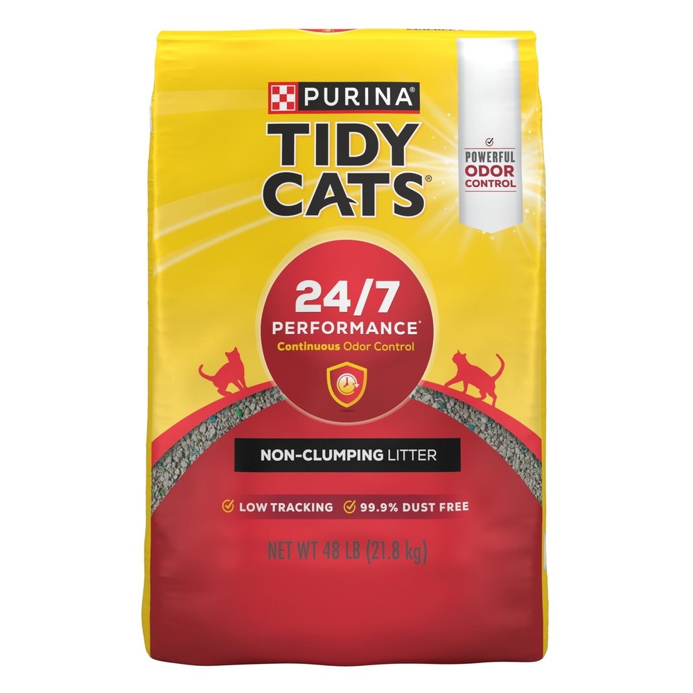 Non-Clumping Cat Litter 24/7 Performance Odor Control Multiple-Cat 48lb Bag New