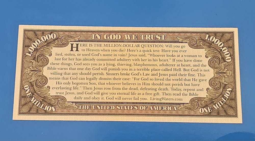 Thomas Jefferson Million Dollar Bill Tract Reserved Note (PLEASE READ)