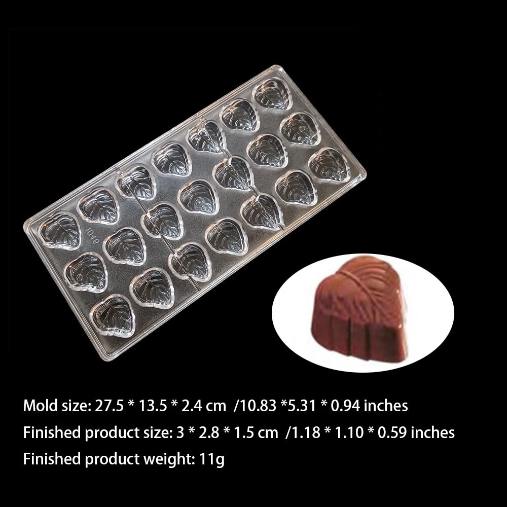 Short Leaf Shape PC Polycarbonate Hard Materials Chocolate Mold DIY Candy Mould