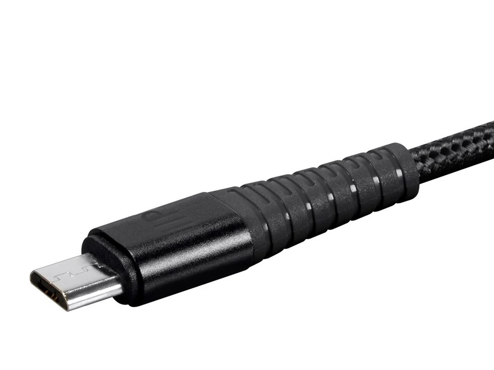 Monoprice USB 2.0 Micro B to Type A Charge & Sync Braided Cable - 6ft - Black