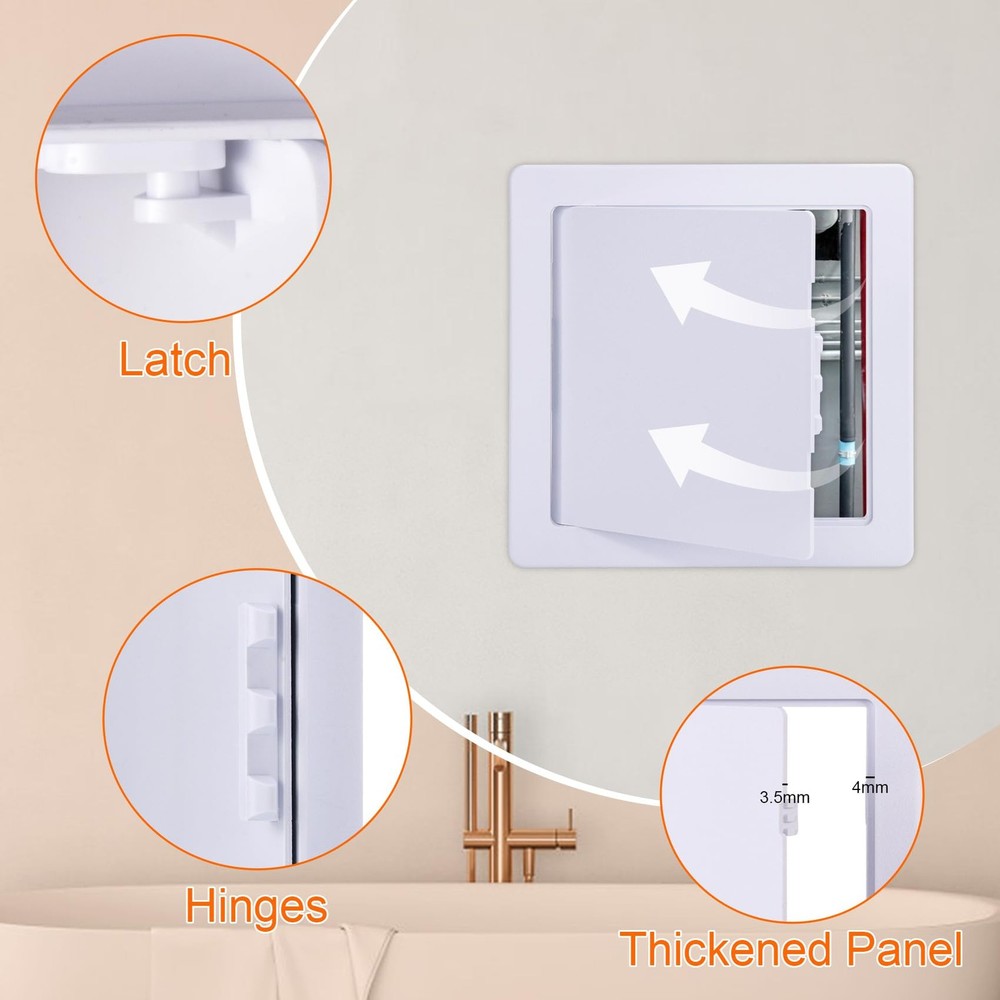 Plastic Access Panel 8x8 Inch for Drywall Ceiling Plumbing Removable Door