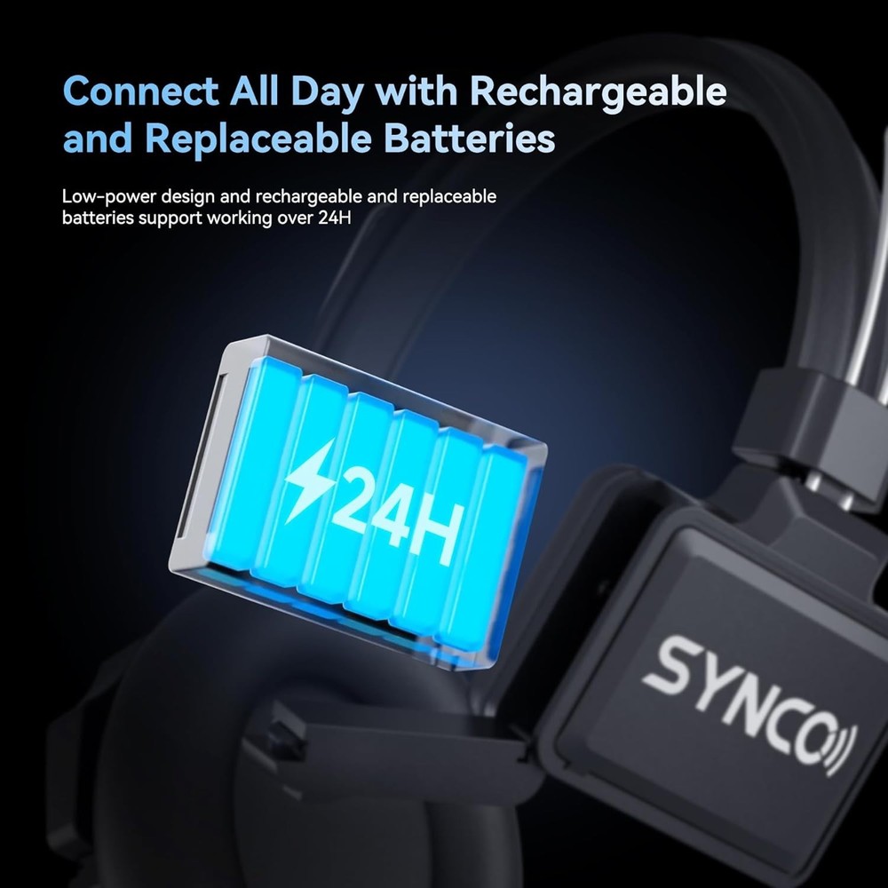 SYNCO Xtalk Xpro2 Wireless Intercom Headset System for 2, 2.4GHz Full-Duplex