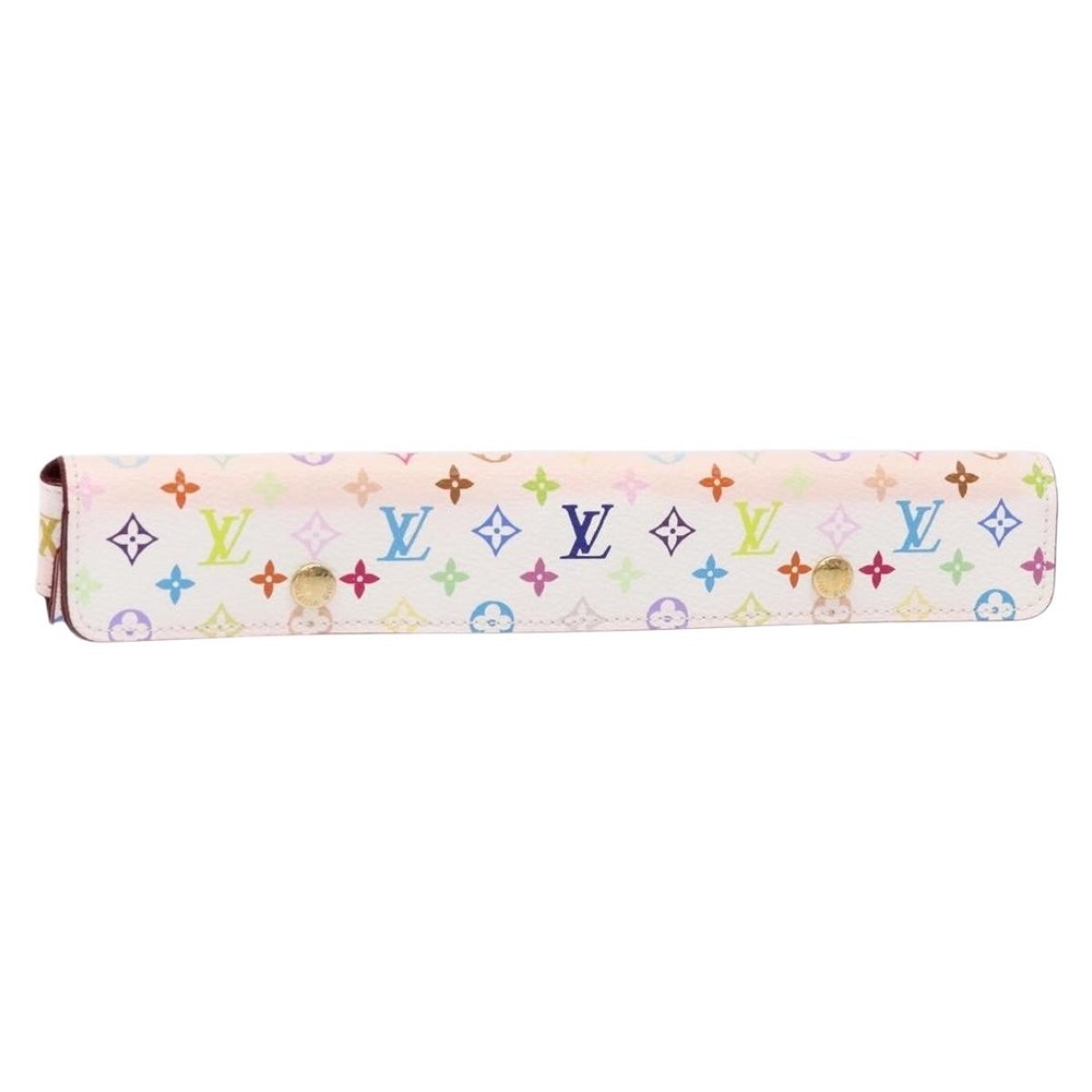 LOUIS VUITTON Accessory Case Watch case White LV Auth CB063