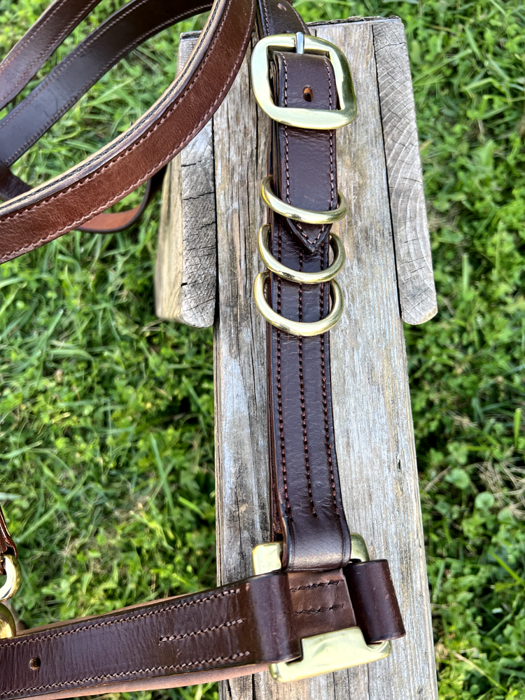 Leaders Heavy Duty True Draft Size Halter Bridle with Solid Brass Hardware