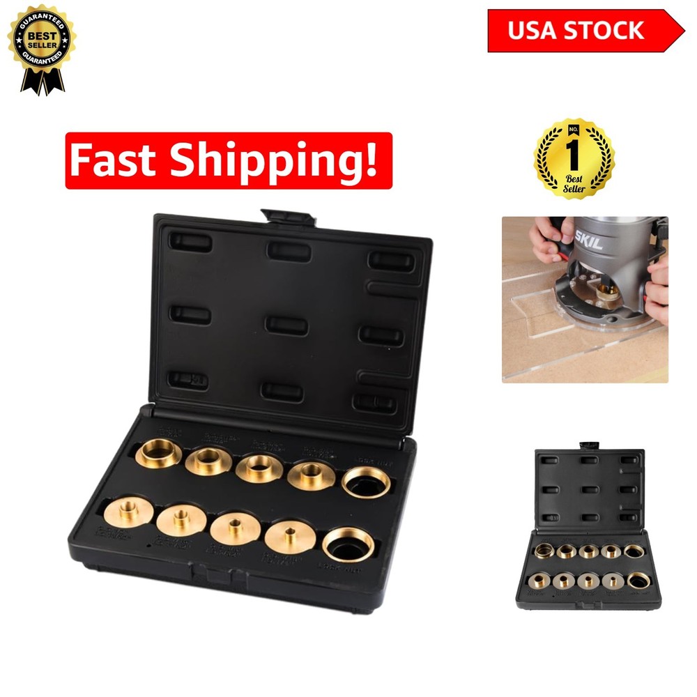 Versatile Brass Router Template Kit with 8 Bushing Sizes & Carrying Case