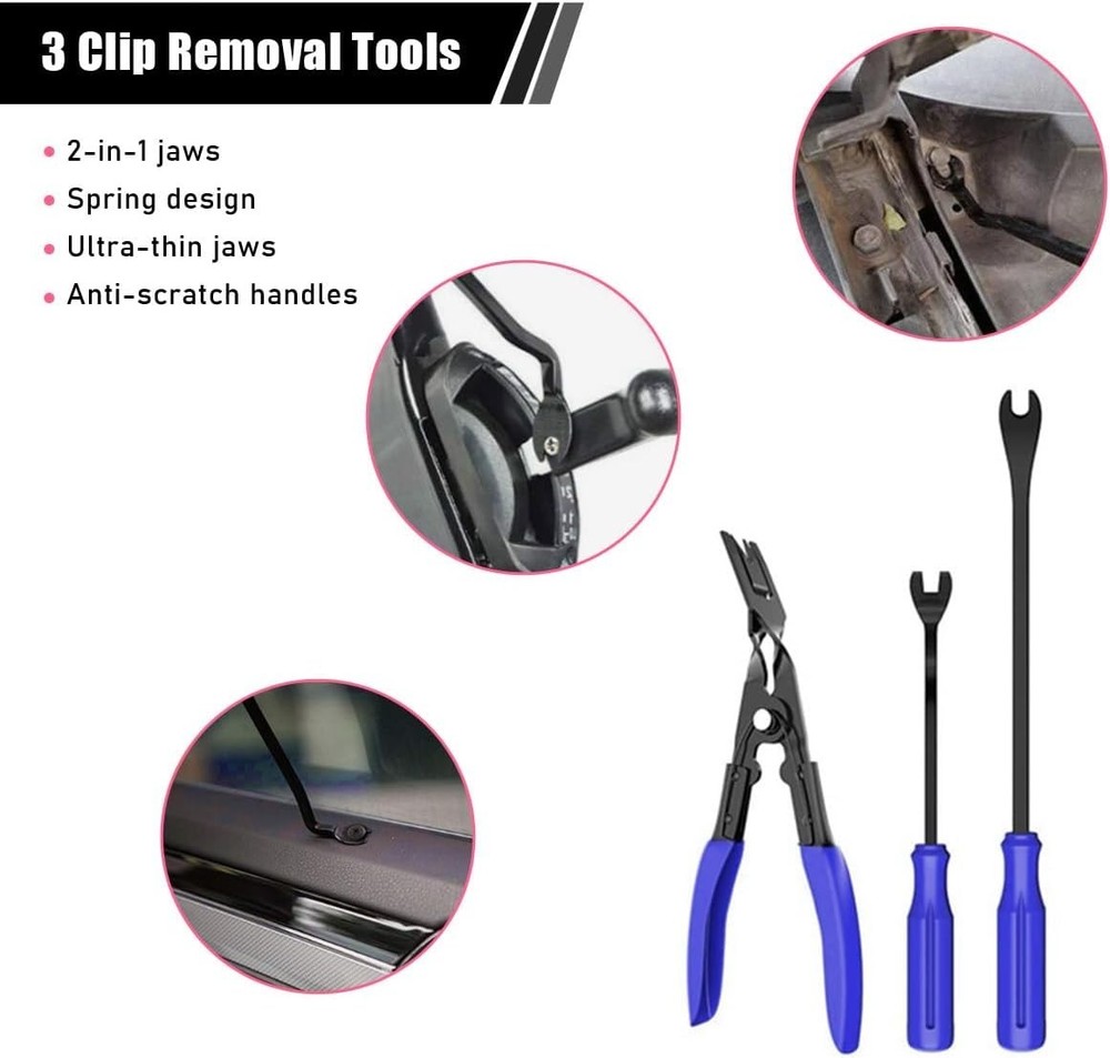 Car Interior Disassembly Kit Trim Removal Tool Car Clips Puller Diy Panel Tool