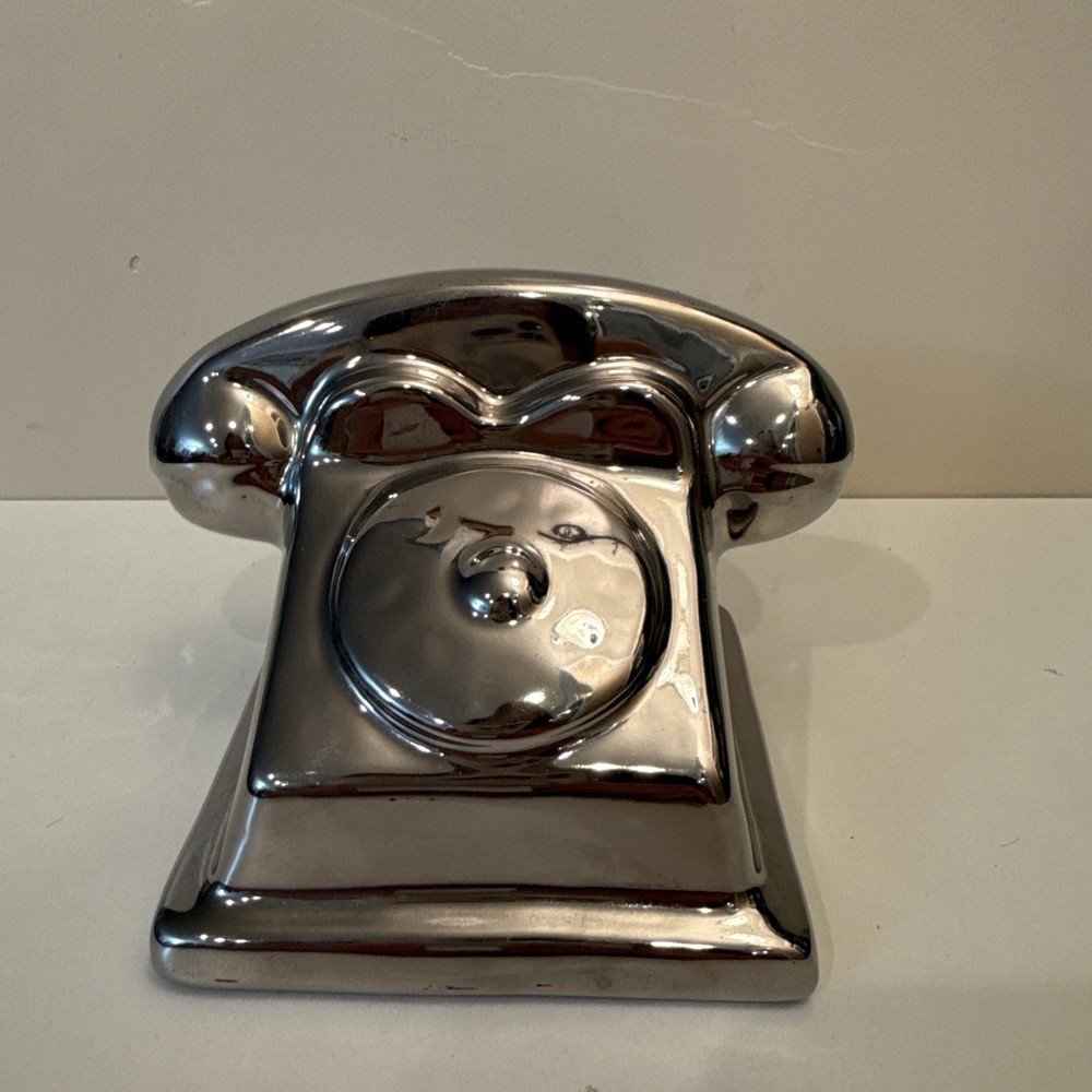 Retro Metallic Telephone Cute Ceramic Decor