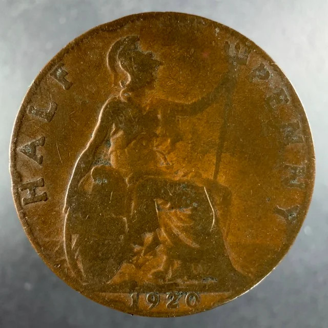 1920 Great Britain Half Penny Lightly Circulated George V
