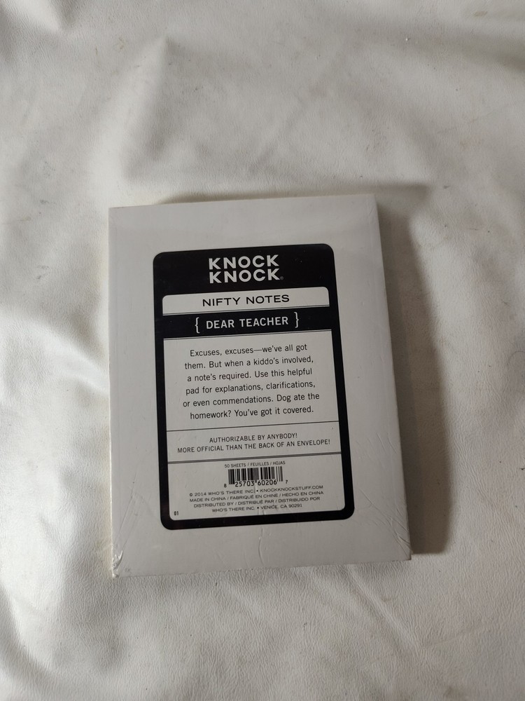 Knock Knock Dear Teacher Excuse Note Pad - 50 Sheets