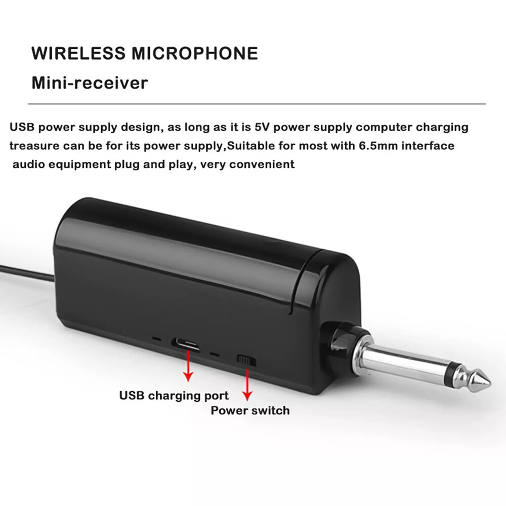Pro UHF Wireless Microphone System Set Dual Handheld Rechargeable Karaoke Kit US