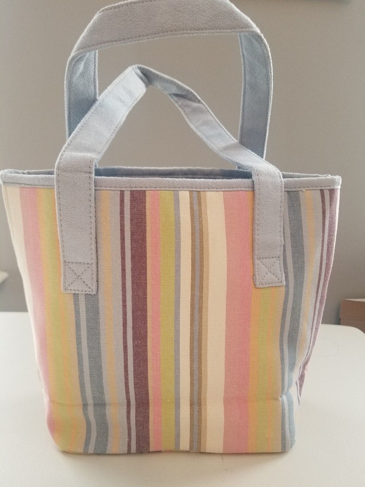 Longaberger Homestead Botanical Stripe Tote