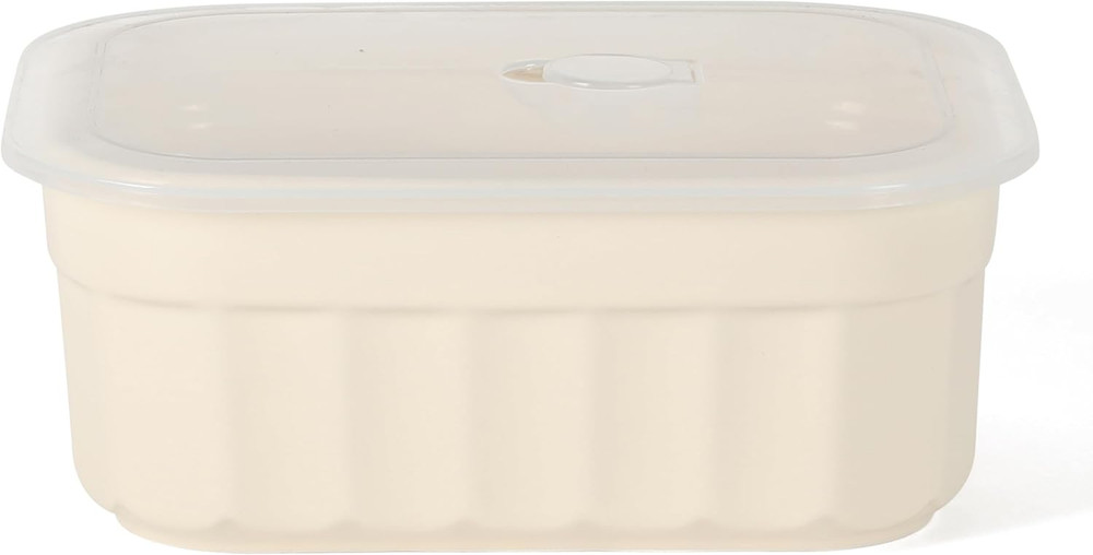 Broadbrook 6 Piece Stoneware Meal Prep Container Set with Lids, Rectangular Food