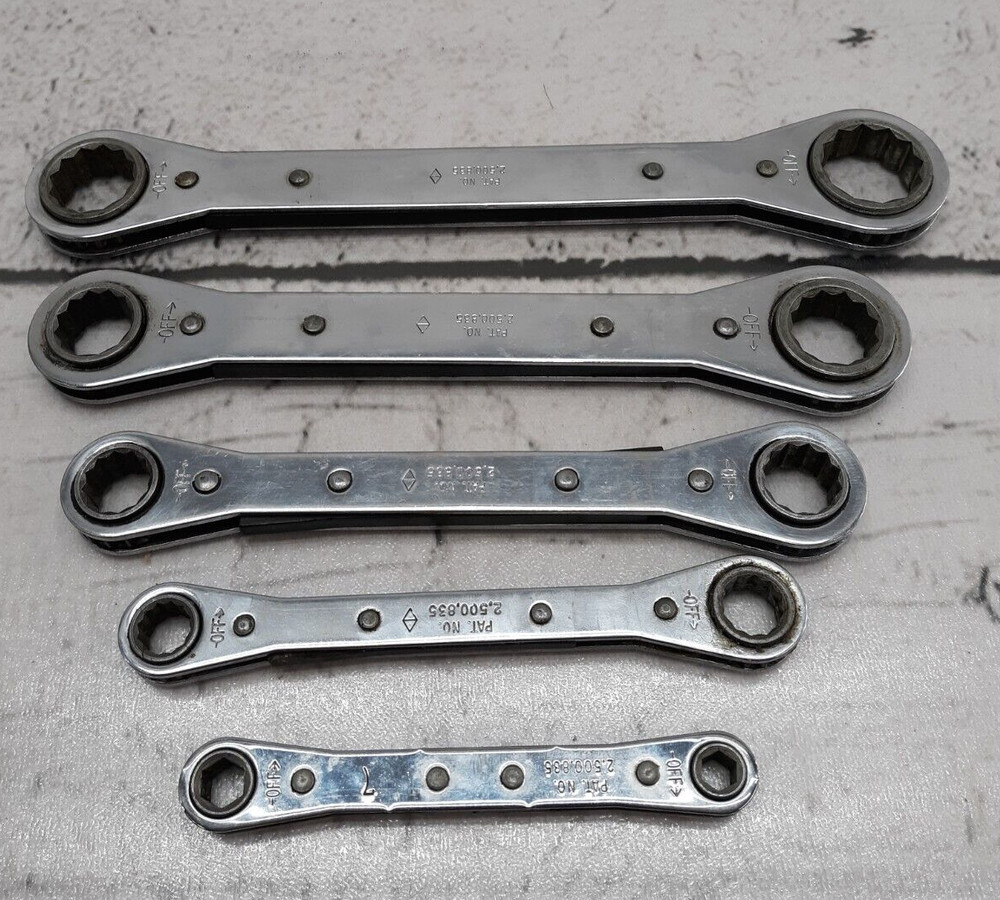 MAC BOX END RATCHETING WRENCHES [LOT 5] FROM 1/4"- 3/4"