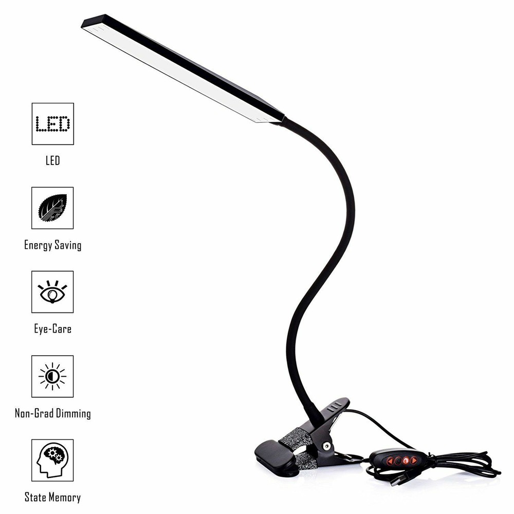 48LED USB LED Dimmable Clip On Desk Lamp Reading Table Night Light