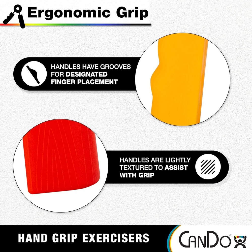CanDo Hand Grip Exerciser Pair-Green, Medium, 12 lb