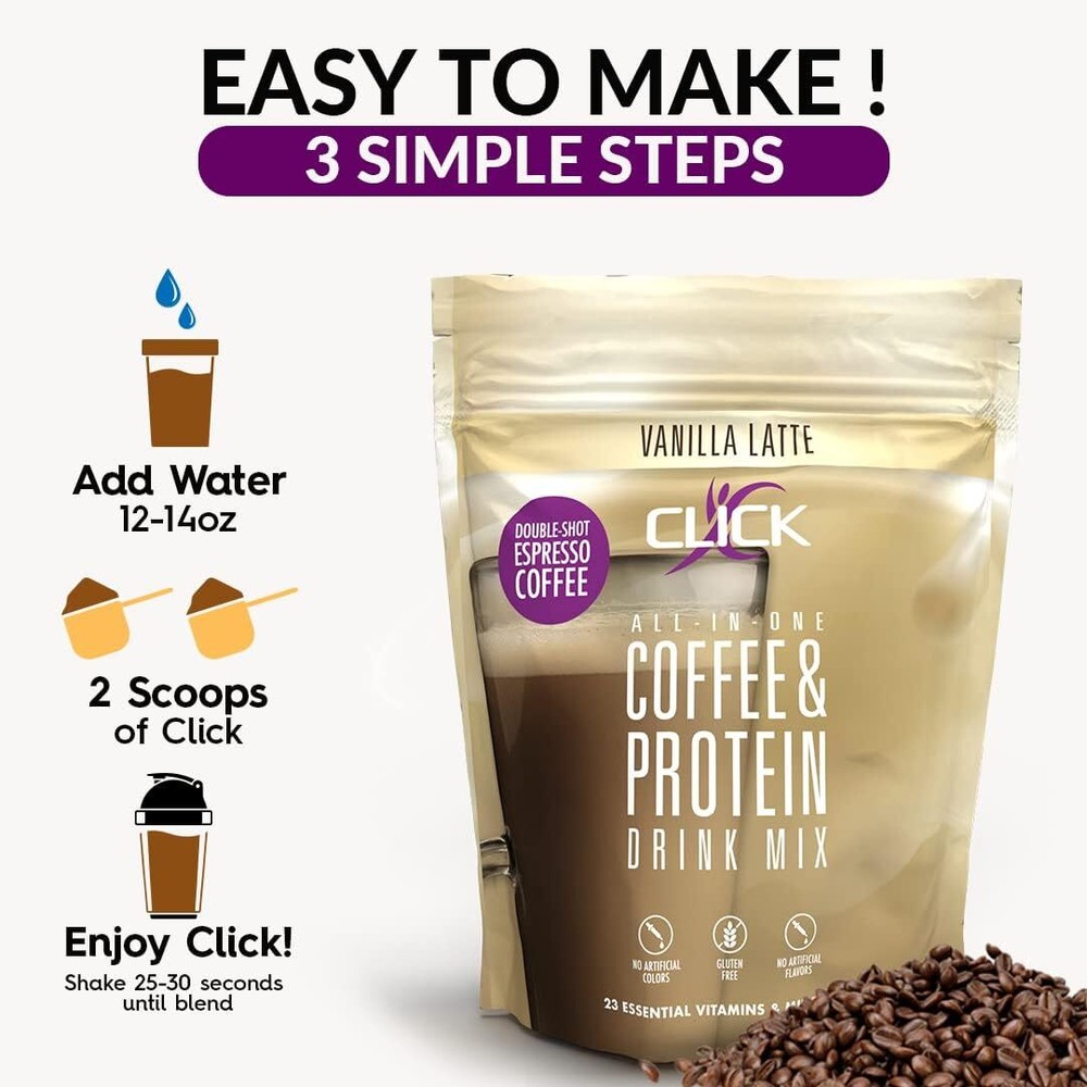 Click Coffee & Protein Powder Bag - Vanilla Latte