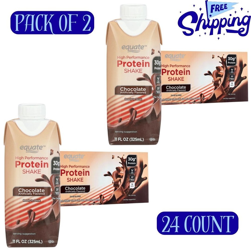 Equate High Performance Protein Shake, Chocolate, 11 fl oz, 24 Ct