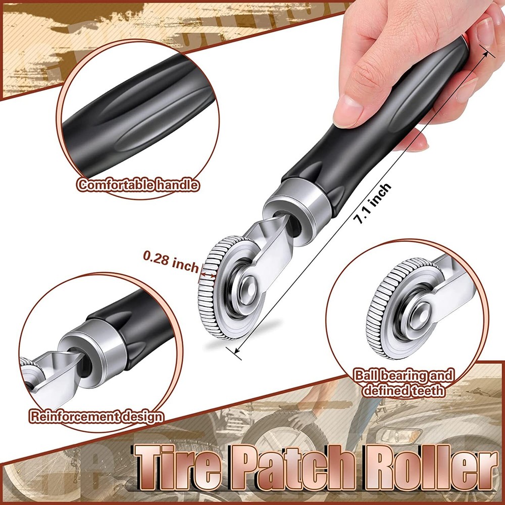 Tire Patches Tool Tire Patch Roller+ Buffer Wheel+ Grinding Head Buffing Wheel