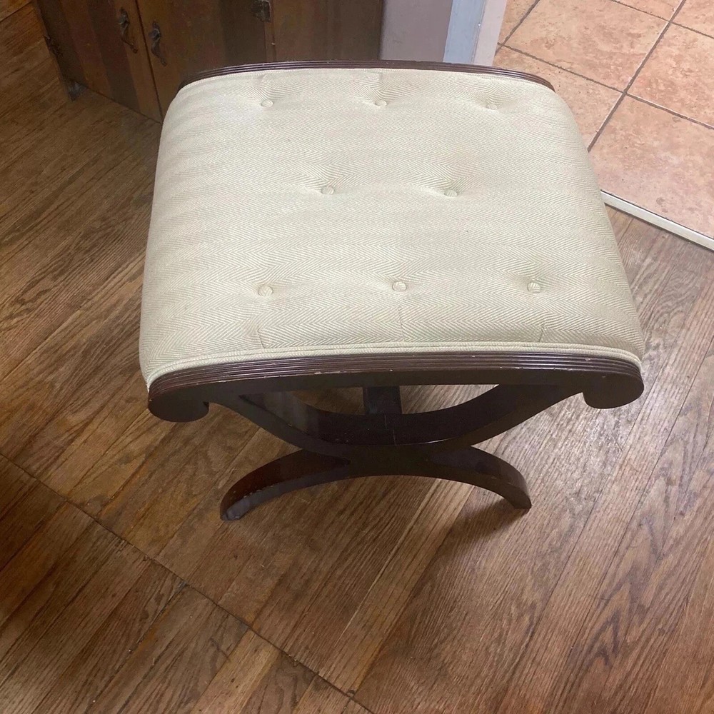 Nice Kindel Walnut 4 Legs Stool, Good Condition