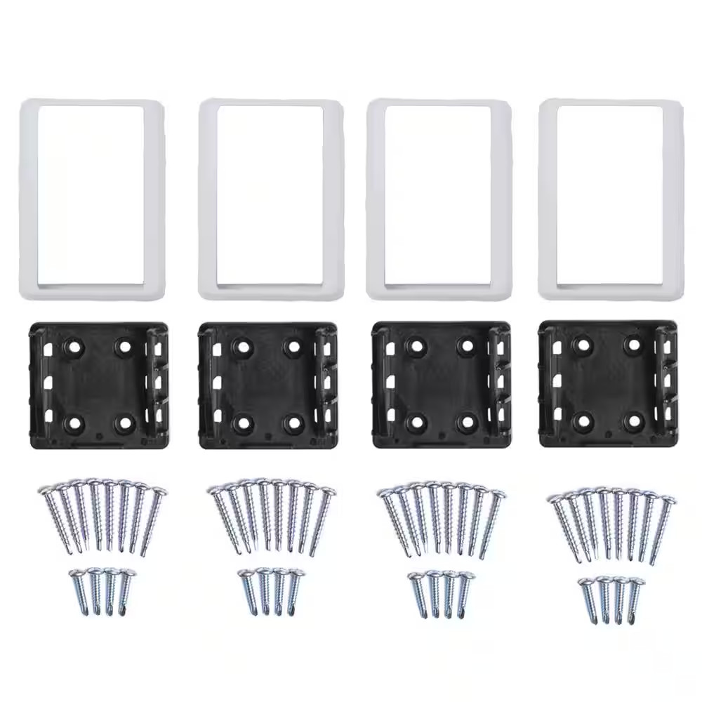 Walton White Straight Railing Bracket Kit (4-Piece)