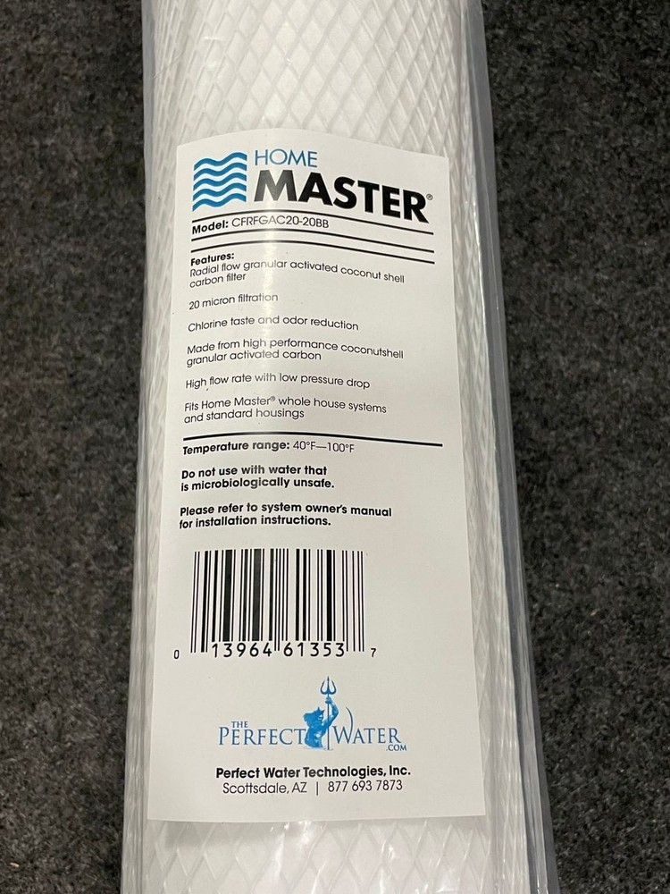 MASTER CFRFGAC20-20BB Radial Flow Granular Activated Coconut Shell Water Filter