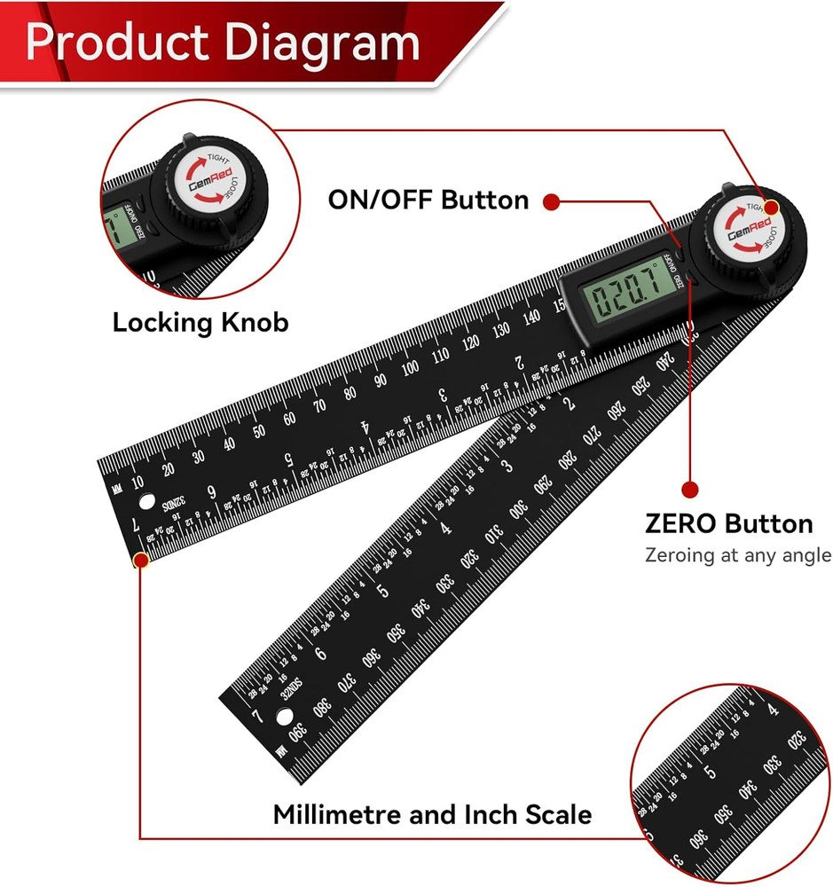 82305 Aluminum Digital Angle Finder Protractor