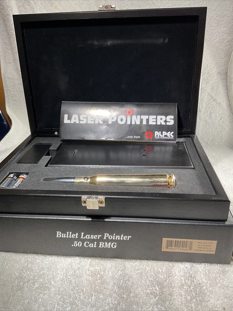 Bullet Laser Pointer w LED Light 50-Cal Shape Rifle Ammo