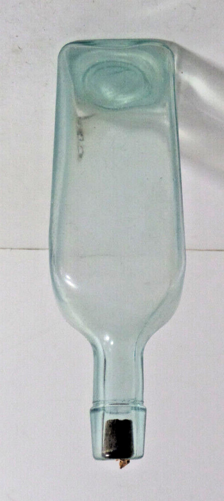 square cork top light auqua bottle antique EMPTY