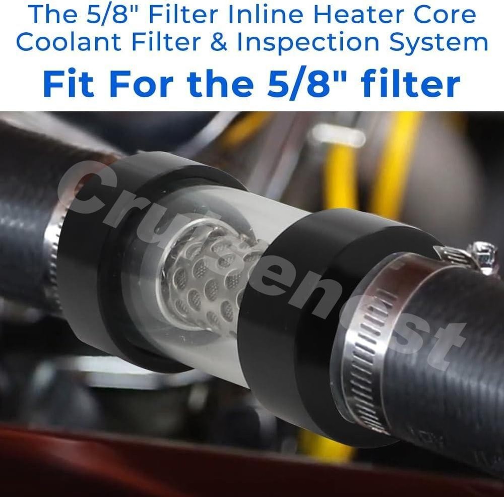 2x 5/8" Universal Filter Inline Heater Core Coolant Filter and Inspection System