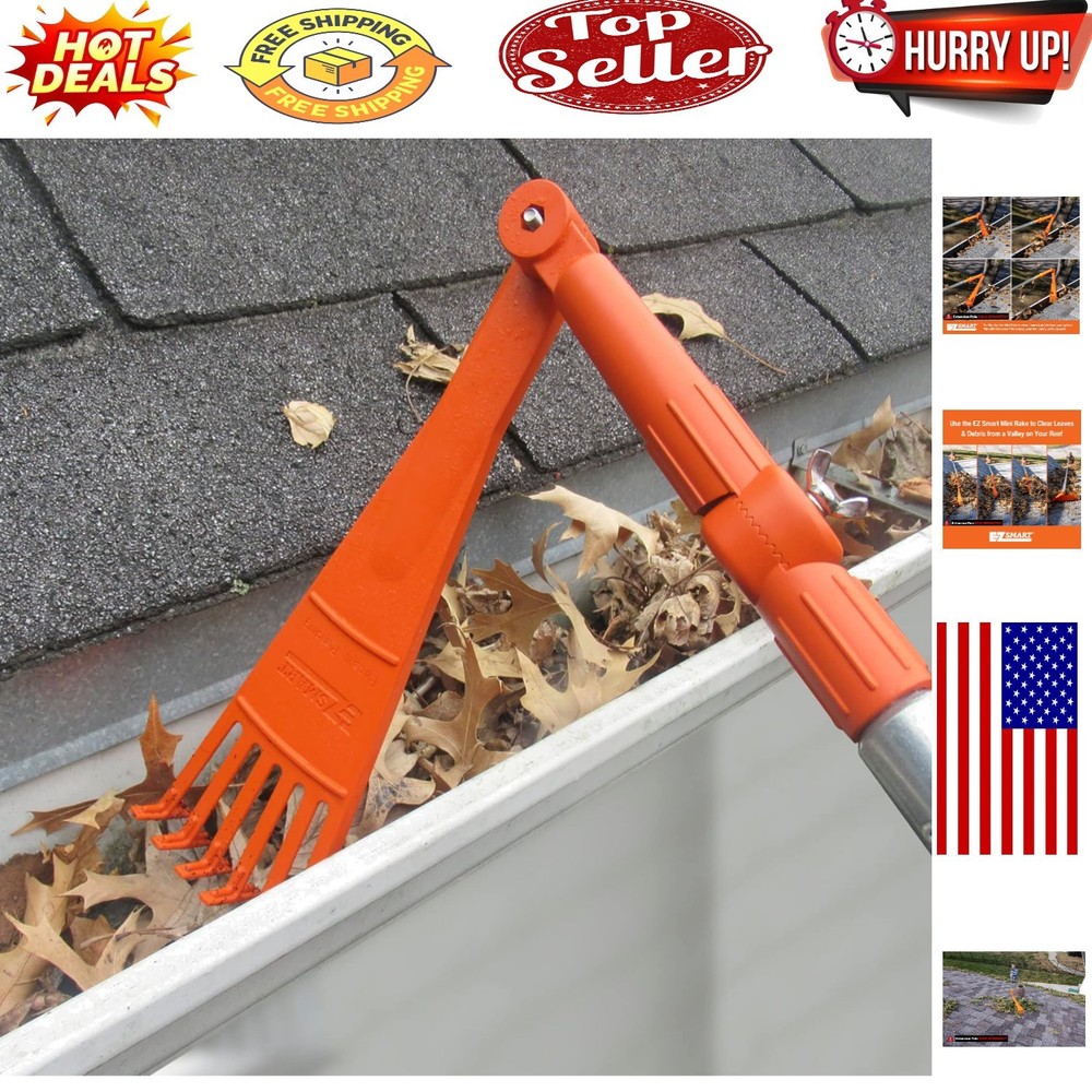 Mini Rake Head for Safe, Ground-Based Gutter & Roof Cleaning