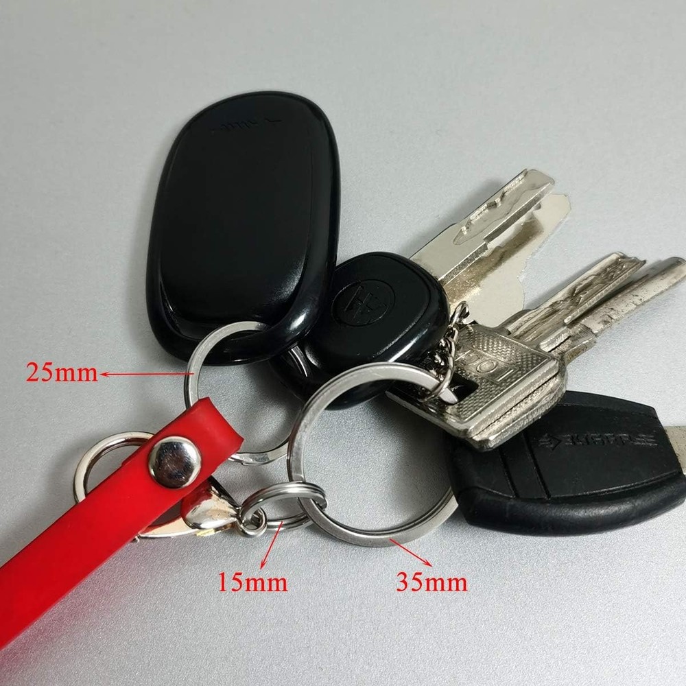 Key Rings, 304 Stainless Steel Round Flat Split Keychain Ring Large, Silver