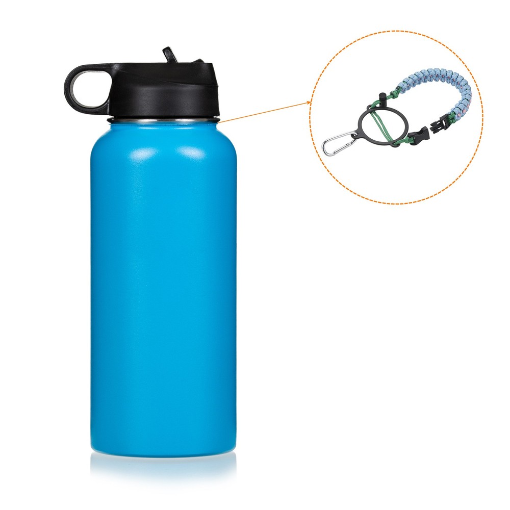 Water Bottle Holder, Paracord Handle Strap Carrier Light Blue