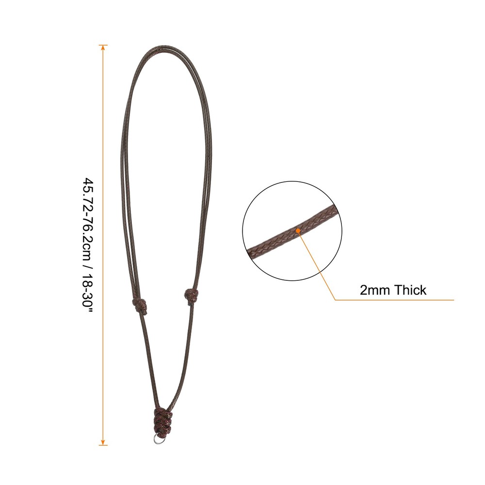10pcs for Adjustable Neck Ropes 2mm 18-30" Brown