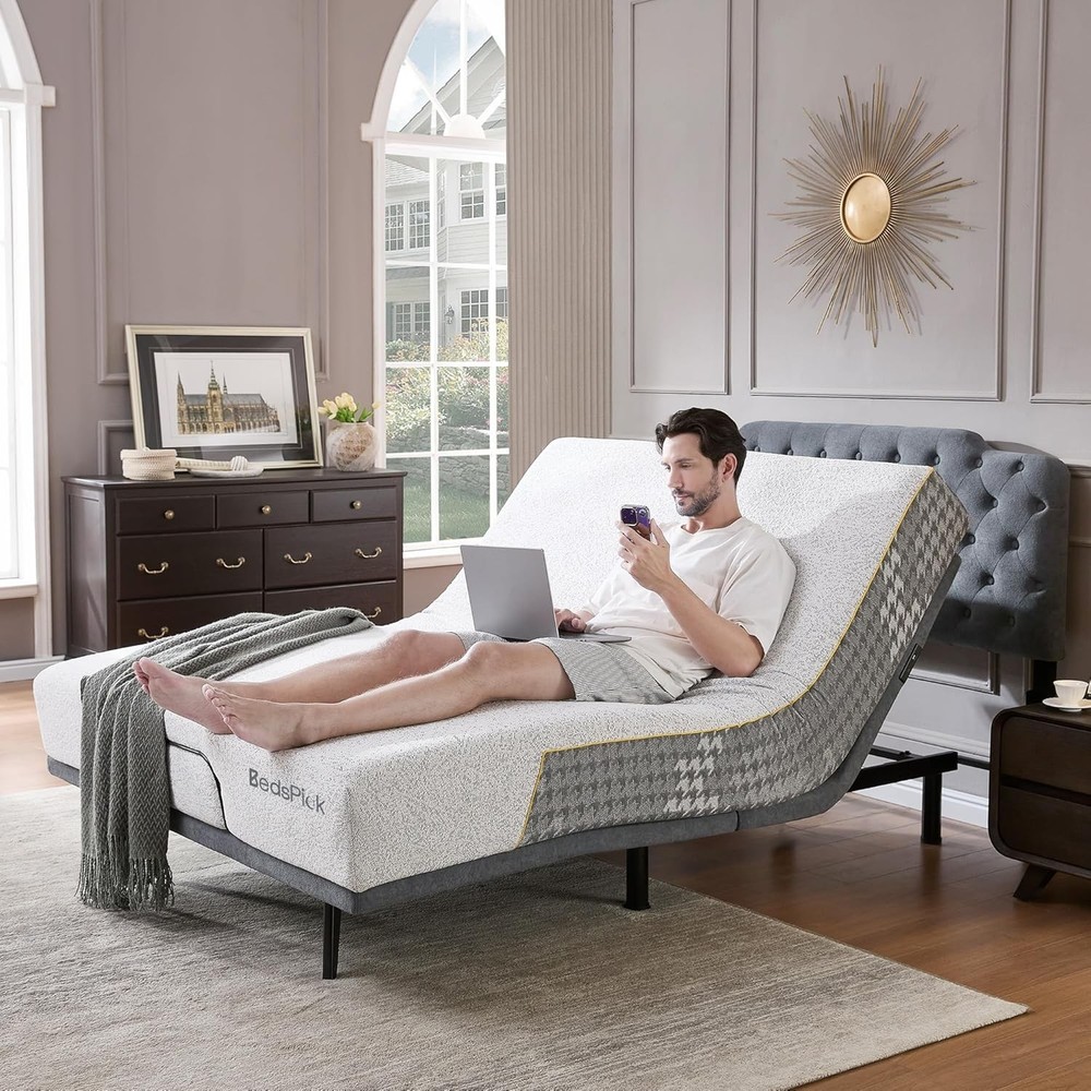 Ergonomic Queen Adjustable Bed Frame Electric Bed Base w/Wireless Remote Control