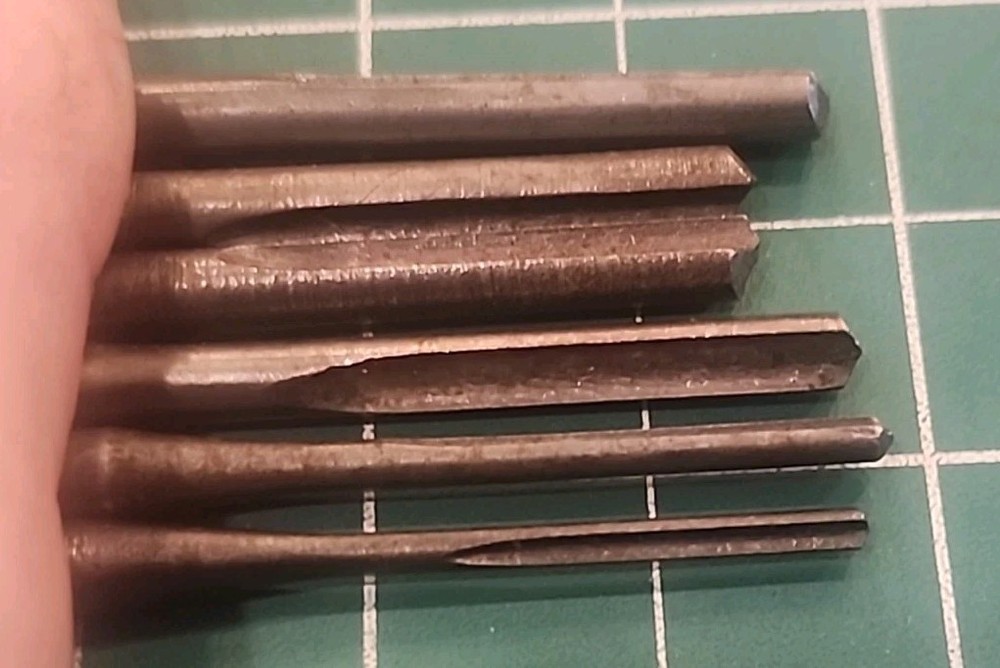 VTG STANLEY YANKEE Push Drill Points 6Pc ~ Odd Sizes ~ Bits - gw5