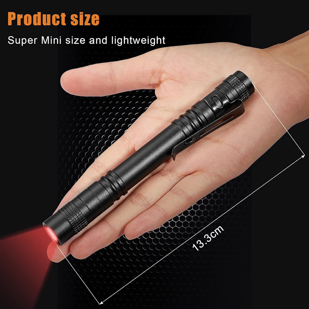4 Pcs Red Light Flashlight Red LED Flashlight Pen Light Bright Torch for Night A