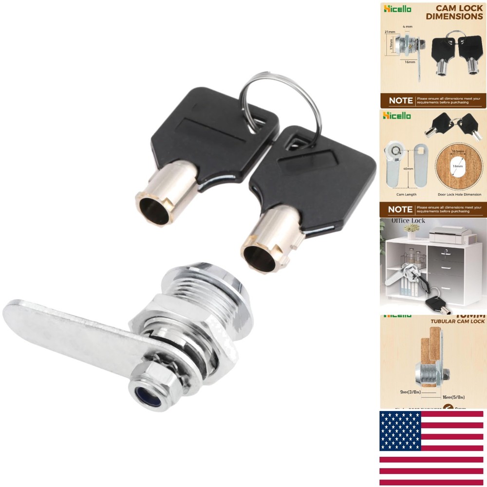 Easy Install 16mm Zinc Cam Lock - Versatile Security for Home & Office