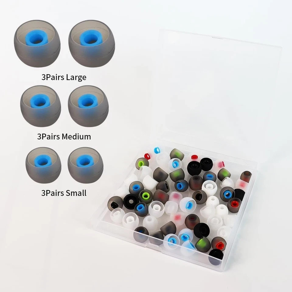 60PCS Earbuds Replacement Tips Silicone, Ear Bud Replacement Pieces Silicone, So